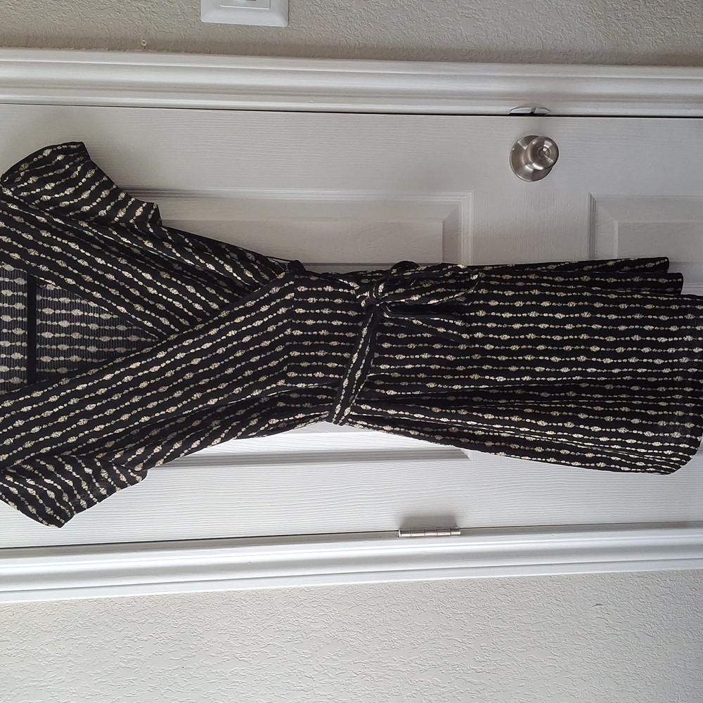 Alfani Black and Cream Striped Midi Dress